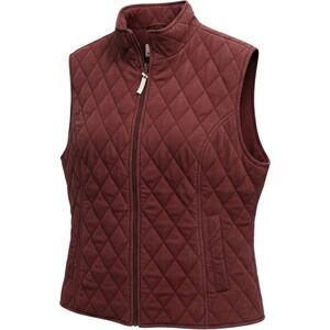 Carraig Donn Ireland Women XL Burgundy Quilted Full Zip Vest Teflon Coated
